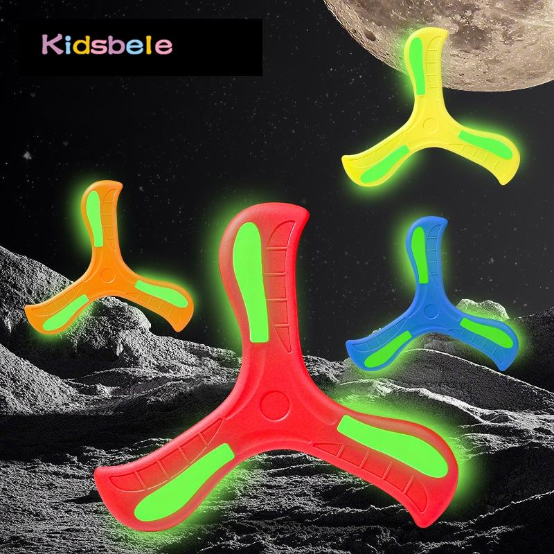 3 Pcs Boomerang Outdoor Sports & Camping Essential Boomerang Flying Disc With Night Glow 360 Degrees Returning Spinner Lawn Plaything