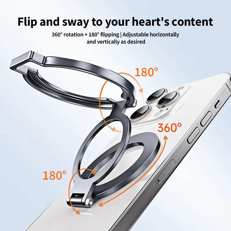 Magnetic Zinc Alloy Phone Ring Holder & Stand