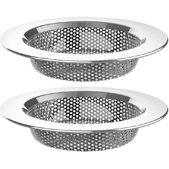 2PCS - Windran Kitchen Sink Drain Strainer, Upgraded Double-Layer Safe Design for Most Kitchen Sink Drain Basket, (4.3 Inch) Strainer