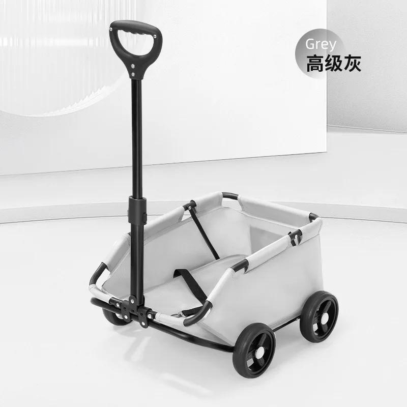

Коляска для маленьких собак, дорожная тележка, складная тележка для переноски собак, переноска для плюшевых мишек, поворотная тяга на 360°, товары для домашних животных серый