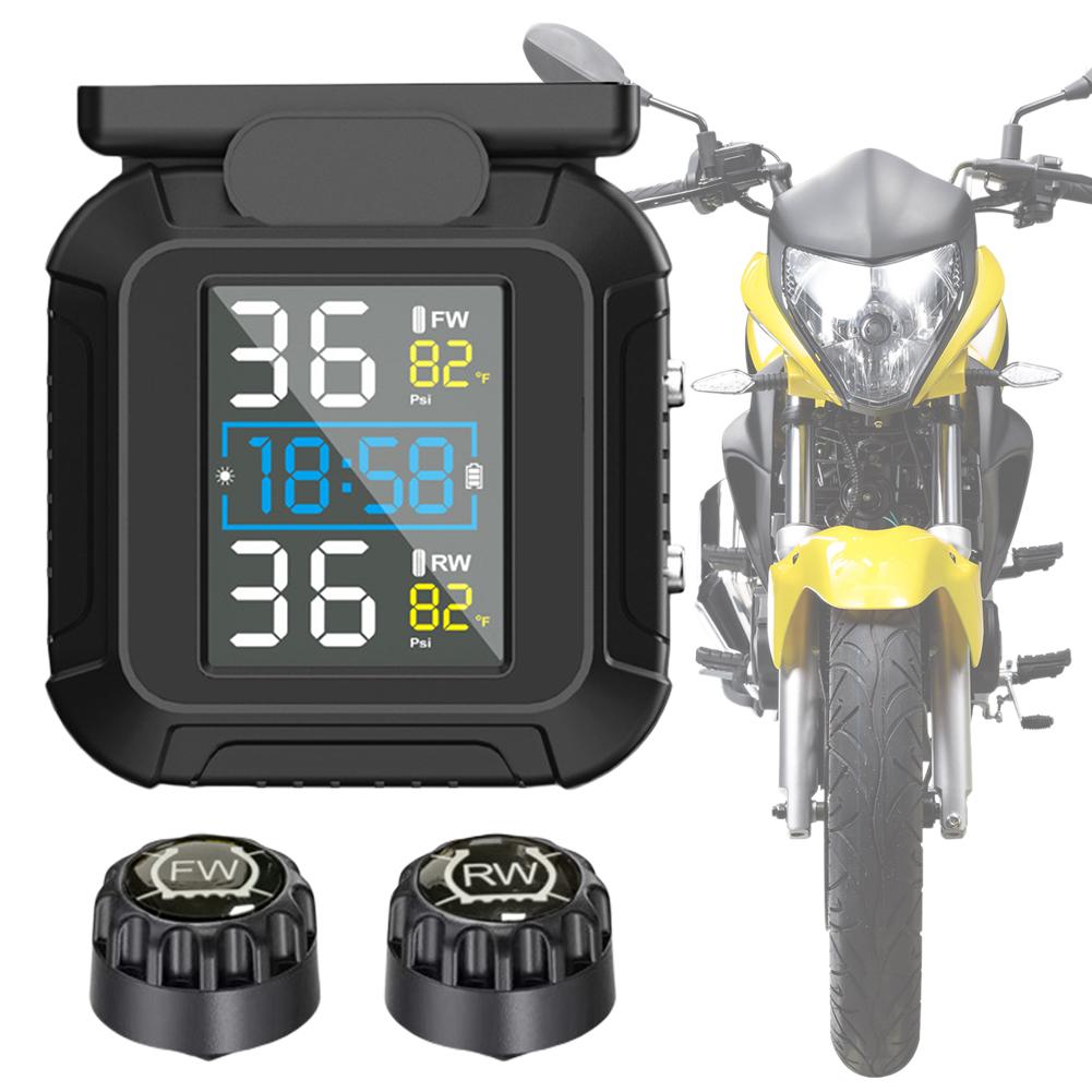 USB Solar Charging Motorcycle Tire Pressure Monitoring System Tyre Temperature Alarm System Tyre Pressure Monitor System