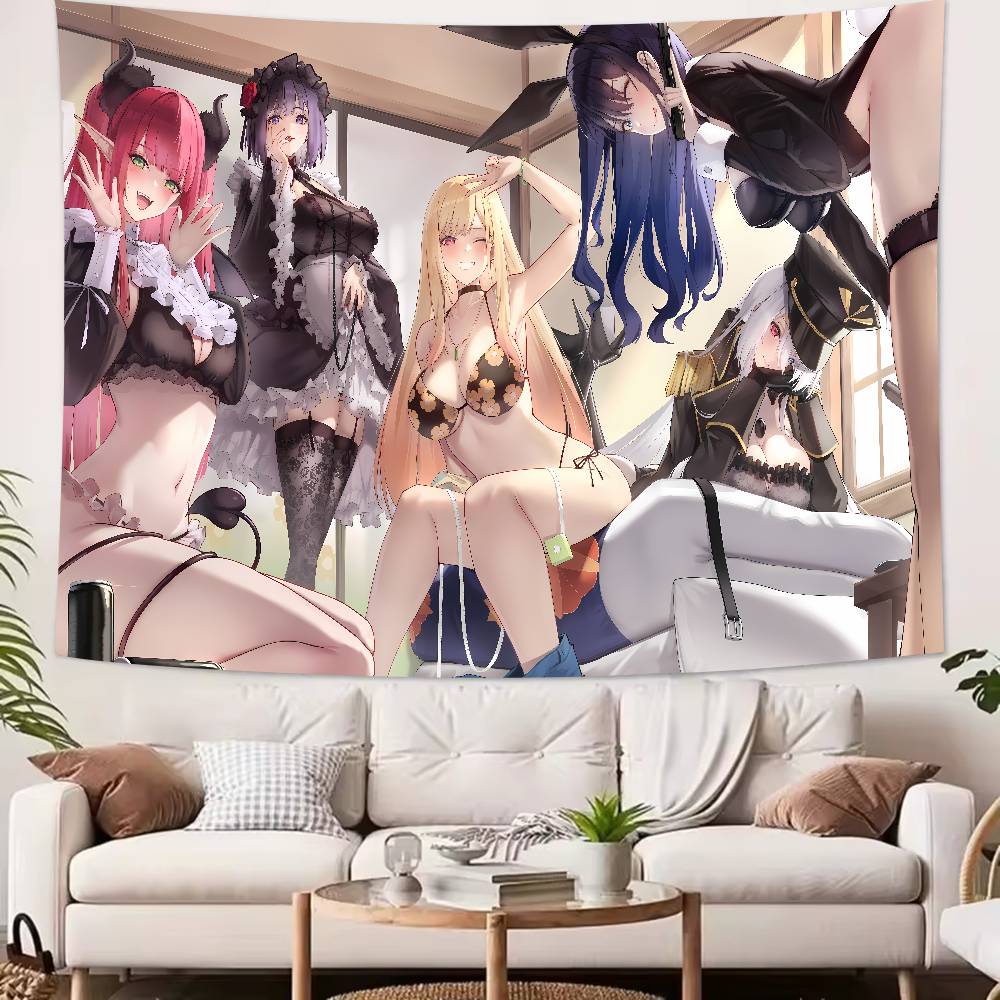 Large Kawaii Pretty Girl Marin Kitagawa Tapestry Wall Hanging Wall Rugs Dorm Decor Blanket Camping Decoration Tapestry