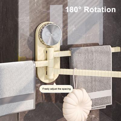 Suction Cup Towel Rack Strong Load-Bearing Easy Installation 180-Degree Rotating Wall-mounted Towel Hanger Storage Holder