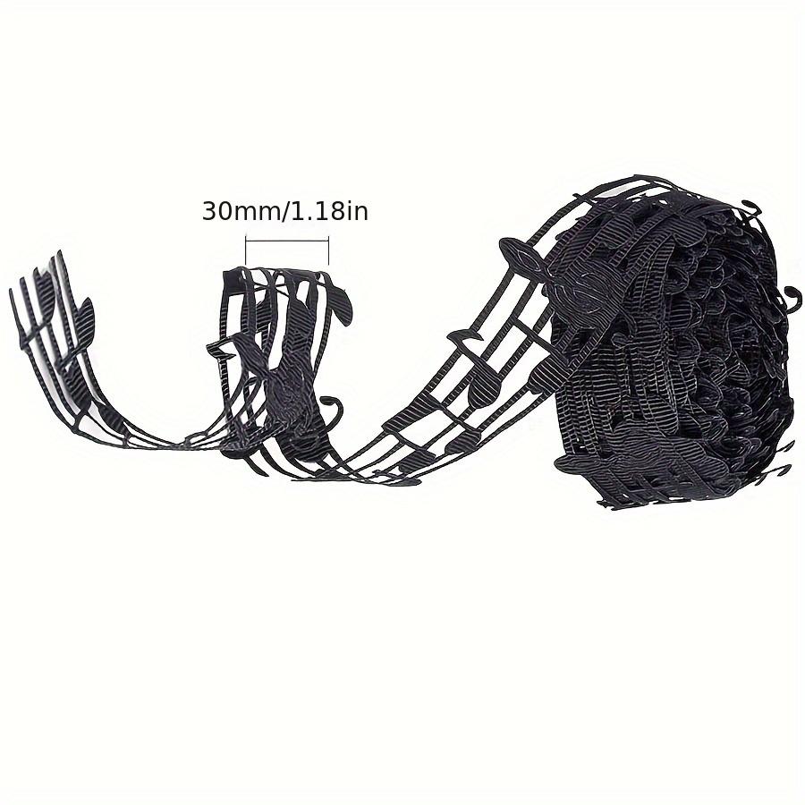 

2 Yards Black Music Score Lace Trim - Decorative Polyester Lace with Musical Notes Design, 1.18in Wide 180cm