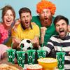 Kklolai 10 Stuks 24 Oz Plastic Voetbalbekers Herbruikbare Tumbler Met Deksel En Rietje Voetbal Verjaardagsfeest Cadeaus Voor Coach Fan Mannen Vrouwen