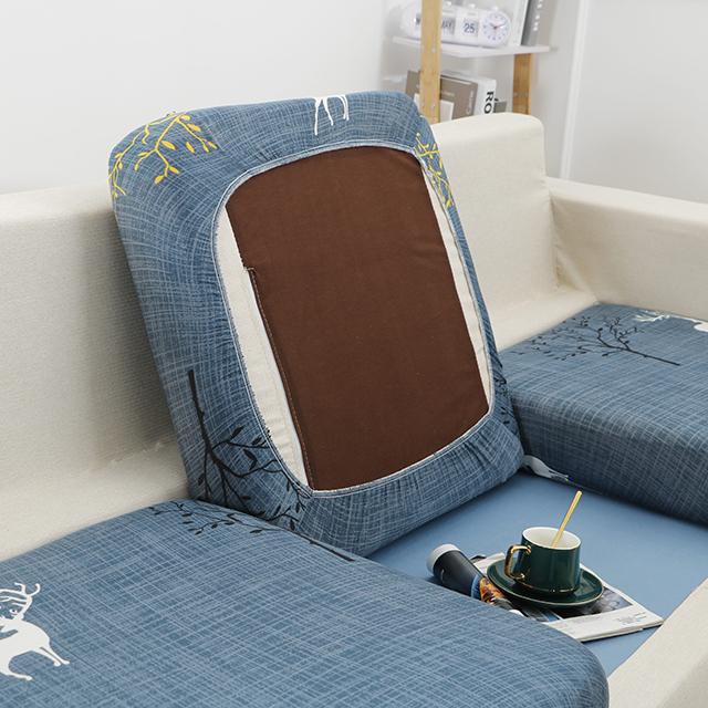 Leaves Stretchy Sofa Furniture Seat Cushion Cover Printed Sofa Cover Half Package Couch Stretch Slipcover Funiture Protector 1 /2 /3 /4 Seater