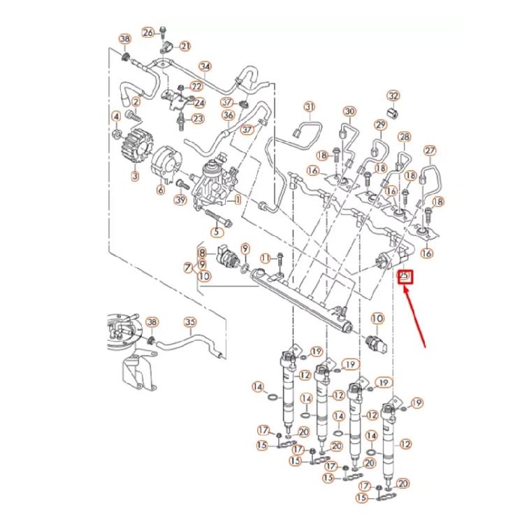 Engine Fuel Overflow Line Car Return Line Leakage Oil Hose 03L130235K Replacement Auto Leakage Fuel Hose for Golf