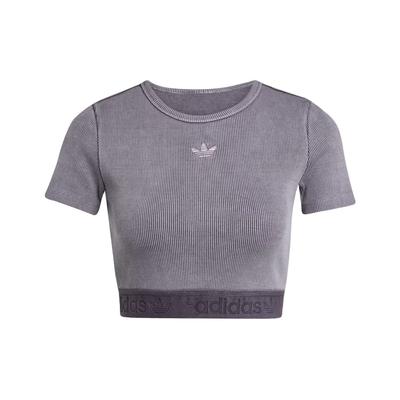 Originals Essentials Côtelé Lavé Coupe Slim T-shirt Mode Manches Courtes Femme Tops JW3573