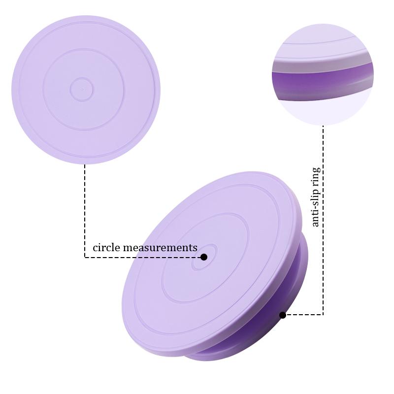 FAIS DU 6Pcs/Set Plastic Cake Turntable Rotating Cake Plastic Dough Pastry Decorating Stand Rotary Table DIY Pan Baking Tool