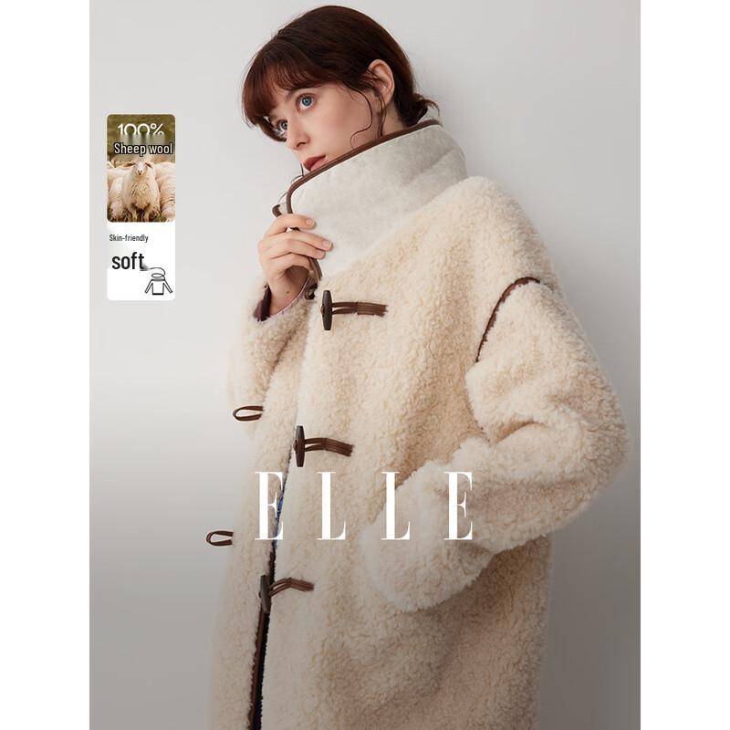 ELLE Women s Retro Toggle Button Wool Coat S