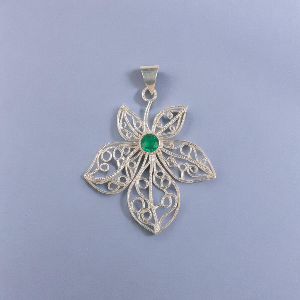 Chromdiopsid Edelstein 925 Sterling Silber Schmuck Hochzeitsgeschenk Anhänger 2,29" CP-19-1