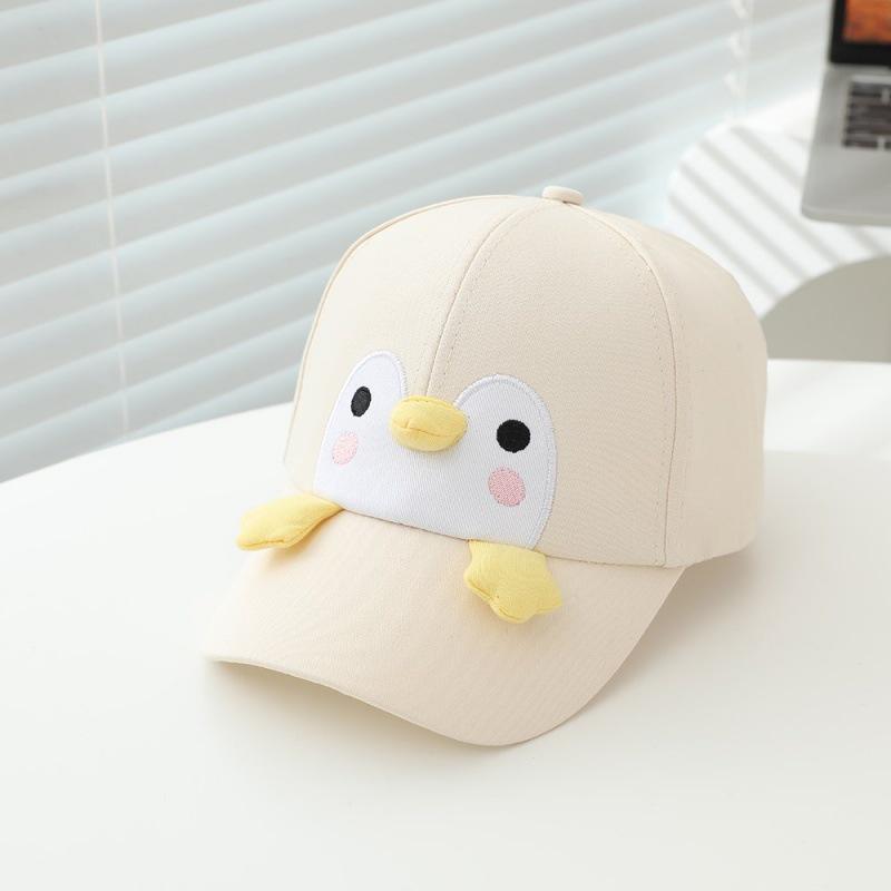 Kids' Spring Penguin Baseball Cap - Cartoon Duckbill, Wide Brim, Windproof, Sun Protection Hat for Boys and Girls