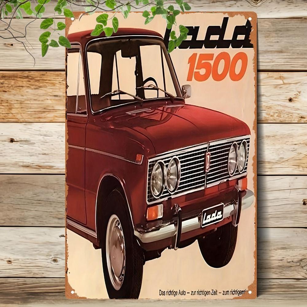 Lada Retro Metal Tin Sign Garage Wall Decor Vintage Car