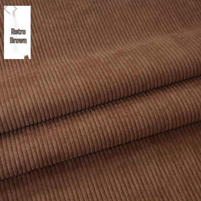 Solid-Color Ribbed Corduroy Jacket and Shirt-Smock in Silk Fabric