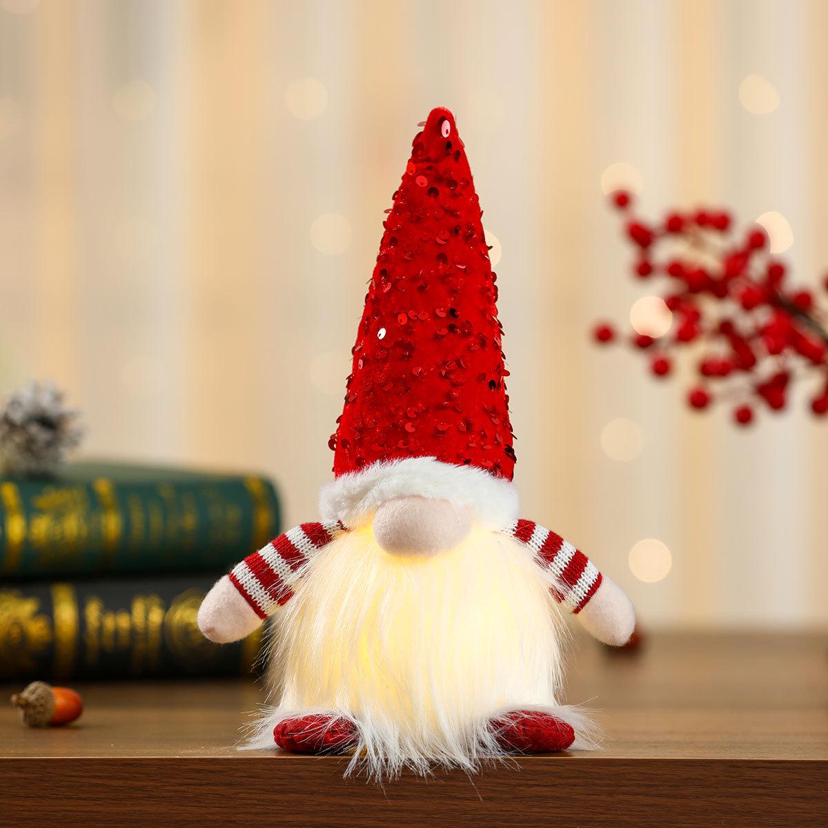 Valentine s Day Large Sequin Faceless Luminous Doll with Lights - Christmas Ornament Decoration