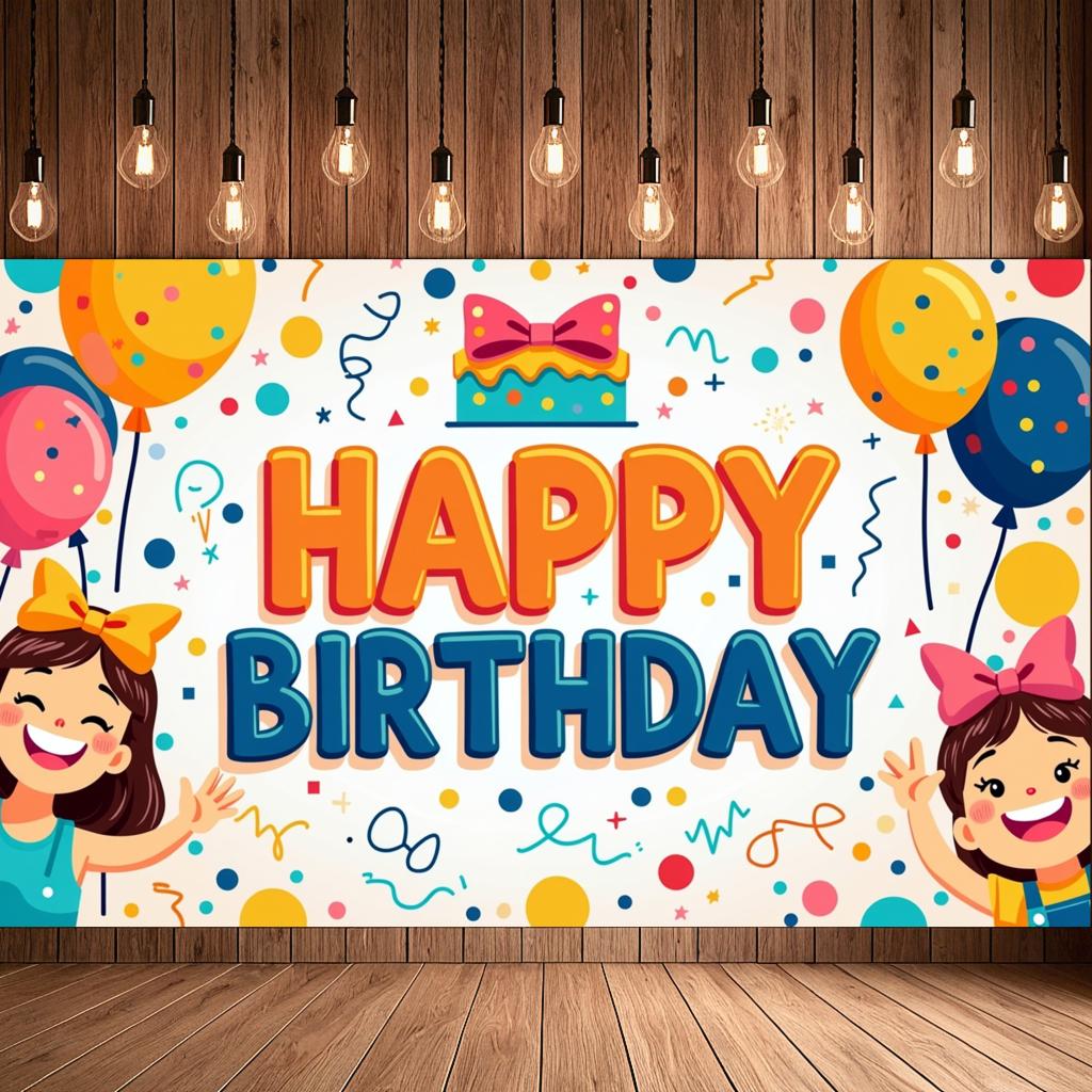 Celebration Background Kids Decoration Event Backdrop For Birthday Gathering Indoor Decoration Family Event