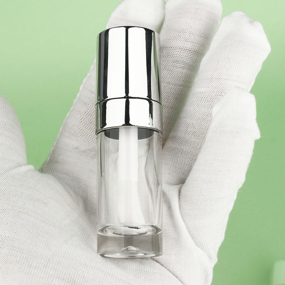 8ml Silver Thick Barrel Lip Gloss Tube, Empty Refillable Container for Concealer Foundation, Cosmetic Packaging
