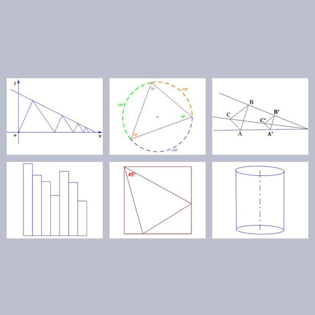 Versatile Geometric Round Drawing Ruler Table for Drafting Student Template Measuring