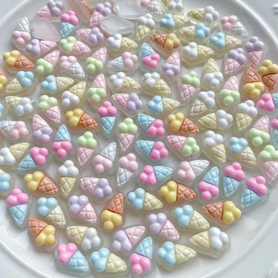 10Pcs Mini Colorful Ice Cream Charm Simulated Ice Cone Figurine DIY Handmade Jewelry Hair Clip Backpack Bag Decoration Accessories