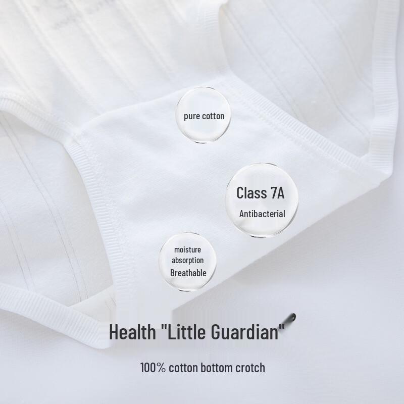 Girls' Pure Cotton Antibacterial Underwear 5-Pack