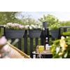 ELHO Balcony Planter Vibia Campana Easy Hanger Medium - L 24.1 X W 36 X H 26.5 Cm - Black - With Water Reservoir