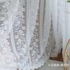 1 szt. Koronkowa zasłona w kwiaty, perforowana, okienna, przezroczysta, dekoracja domu