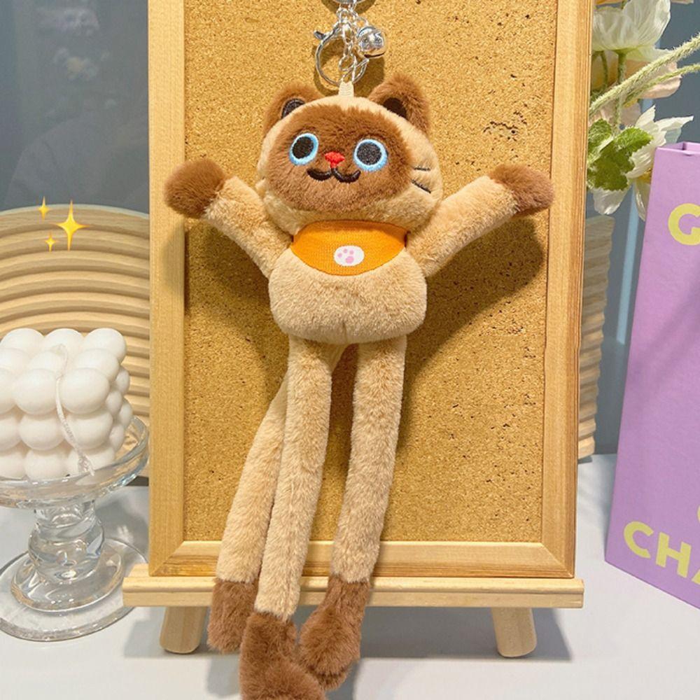 Cute Mini Cat Hand Rope Buckle Plush Doll Keychain Pendant Creative Bookbag Small Pendant Animal Couple Keychain