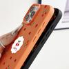 Cherry Pattern Leather Texture Plain Color Shell for iPhone 16 Pro 15 14 13 12 Pro Max 11 Soft Tpu Shockproof Matte Case Cover