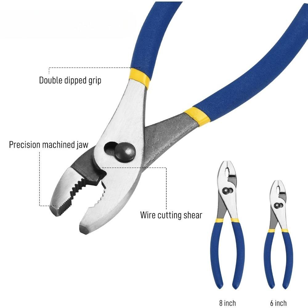 7-teiliges Mehrzweckzangenset Blaue Nutgelenkzange Spitzzange Gleitgelenkzange Kraftseitenschneider für Heimwerker