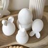 Silicone Molds Easter Bunny Egg Casting Mold Set for Plaster Soy Wax Resin Flexible Easy Release Craft
