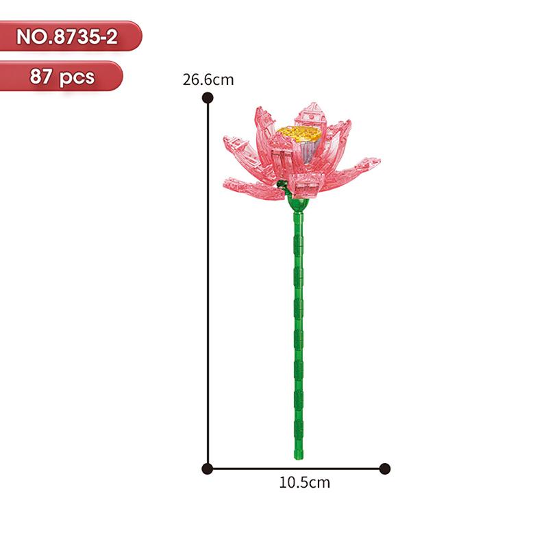 HOT MOC Flowers DIY Potted Plants Micro Landscapes Mini Art Construction Building Blocks Sets Model Dolls Brick Girls Toys Gifts