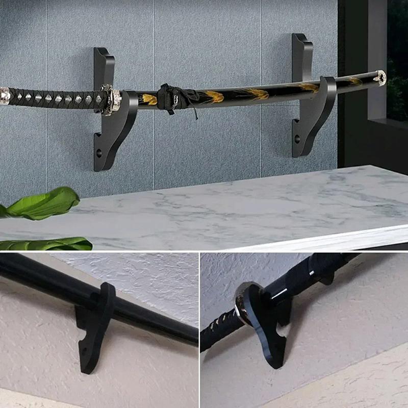 2pcs Adjustable Display Racks Wall Mounted Wooden Sword Stand Holder Hanger Knife Cosplay Wand Sword For Samurai Rack