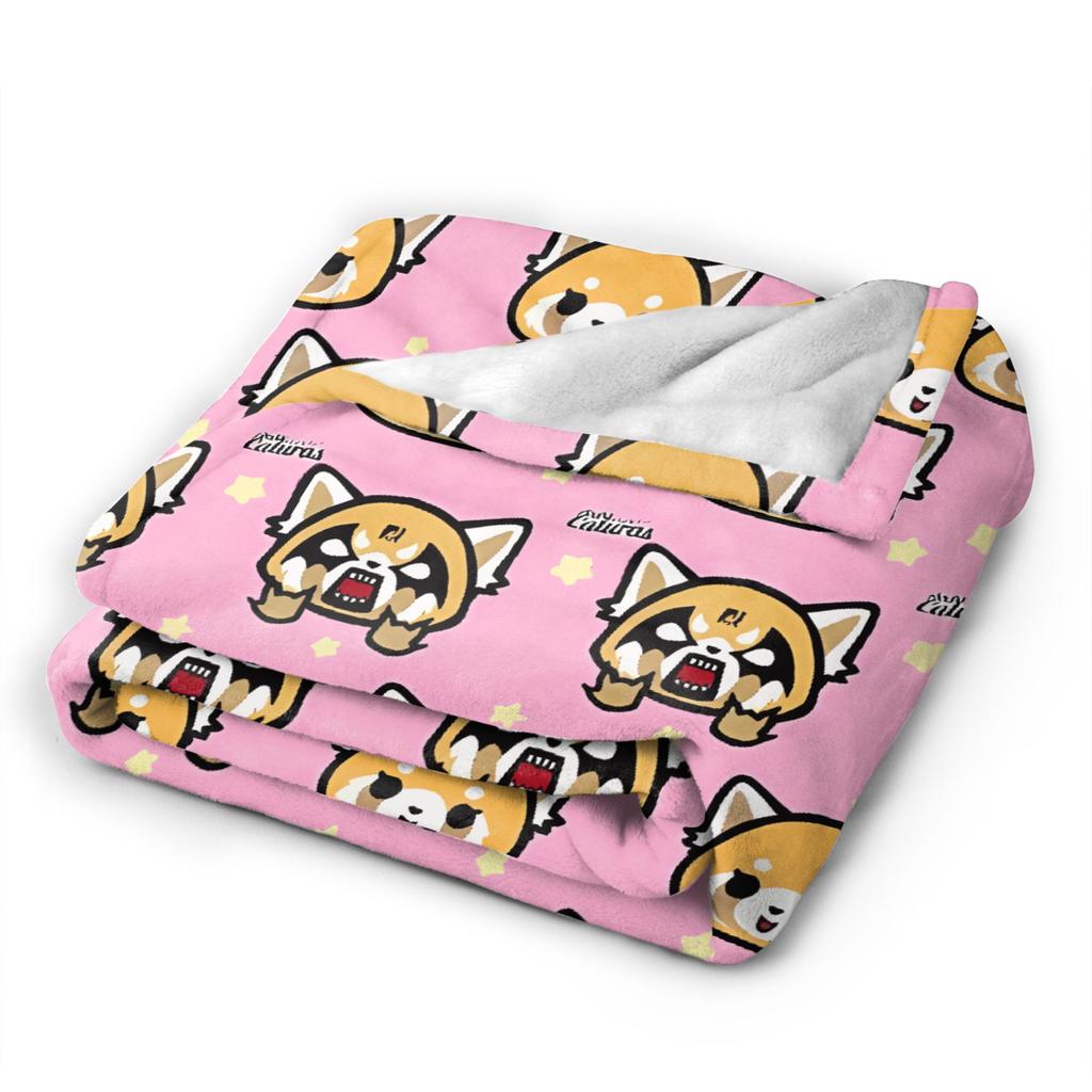 Warm BlanketChild Picnic Aggretsuko Throw Blanket  Flannel Bedspread For Couch Chair Sofa Bed Comfortable Sofa Bed Cover