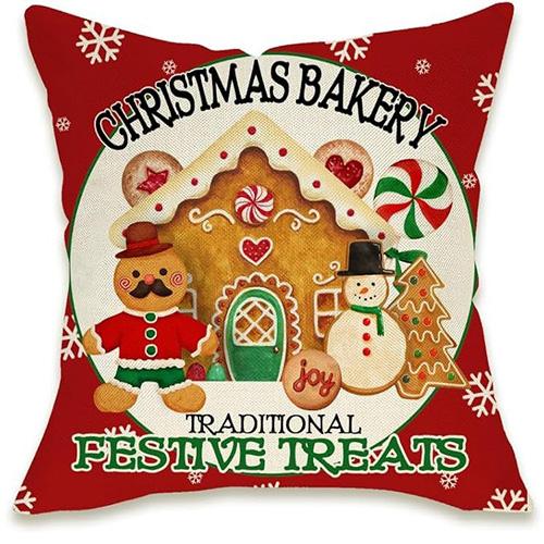 Gingerbread Delights: Festive Christmas Pillowcases with Baked Goodies Designs Sofas, Bedroom Pillow Covers, Holiday Gifts