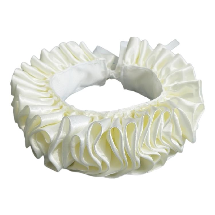 Detachable Ruffle Faux Collar Satins Shawl Wrap Role Play Clown Choker Neck Ruff Gothic Victorian Era Outfits for Women