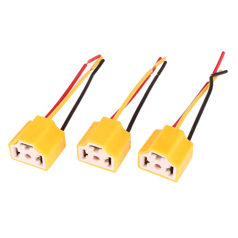 5Pcs Car Headlight Ceramic Socket Connector H4 Ceramic Plug Heat Resistance Headlight Wiring Harness Plug Adapter H4 Socket