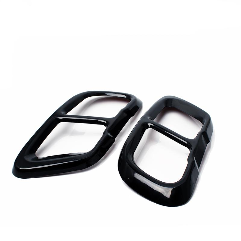 2pcs Car Muffler Exhaust Pipe Tail Cover Trim Exterior Aluminum High Gloss Black For BMW X5 G05 X6 G06 X7 G07
