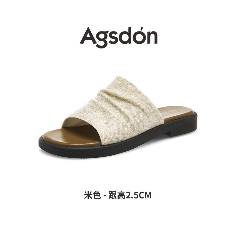 Augustine slippers women's 2025 new summer home wear flat sandals one pedal beach shoes