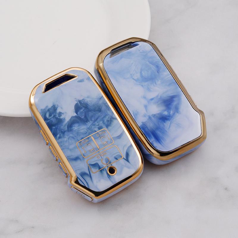 Kia K3 Car Key Case: Compatible with K2, KX3, KX5, Sportage, Soul, and Forte - Gem Pattern Shell with Buckle