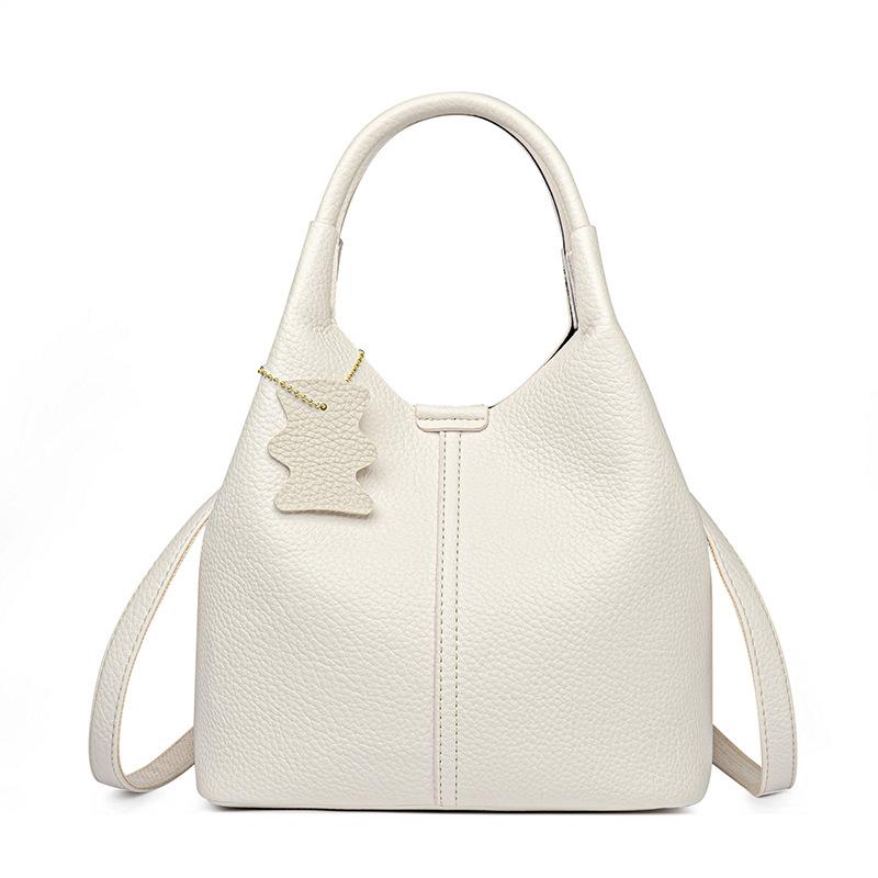 Handbag - Soft Leather Shoulder Bag for Carrying - Fashionable Single-shoulder Crossbody Bag - High-quality Bucket Bag