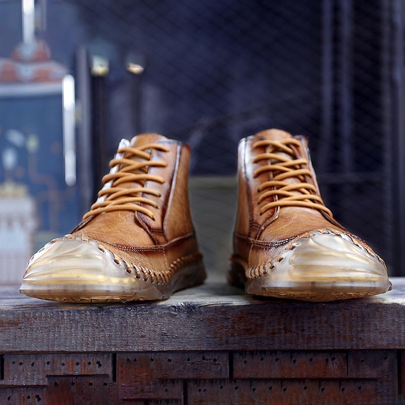 TUINANLE Podzimní pánské martensky Velká velikost Kožené pánské kotníkové boty Trendy pánská obuv
