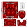 4Pcs Shower Curtain Set with Non-Slip Bath Mat, Toilet Lid Cover, Contour Rug & 12 Hooks, Bathroom Decor