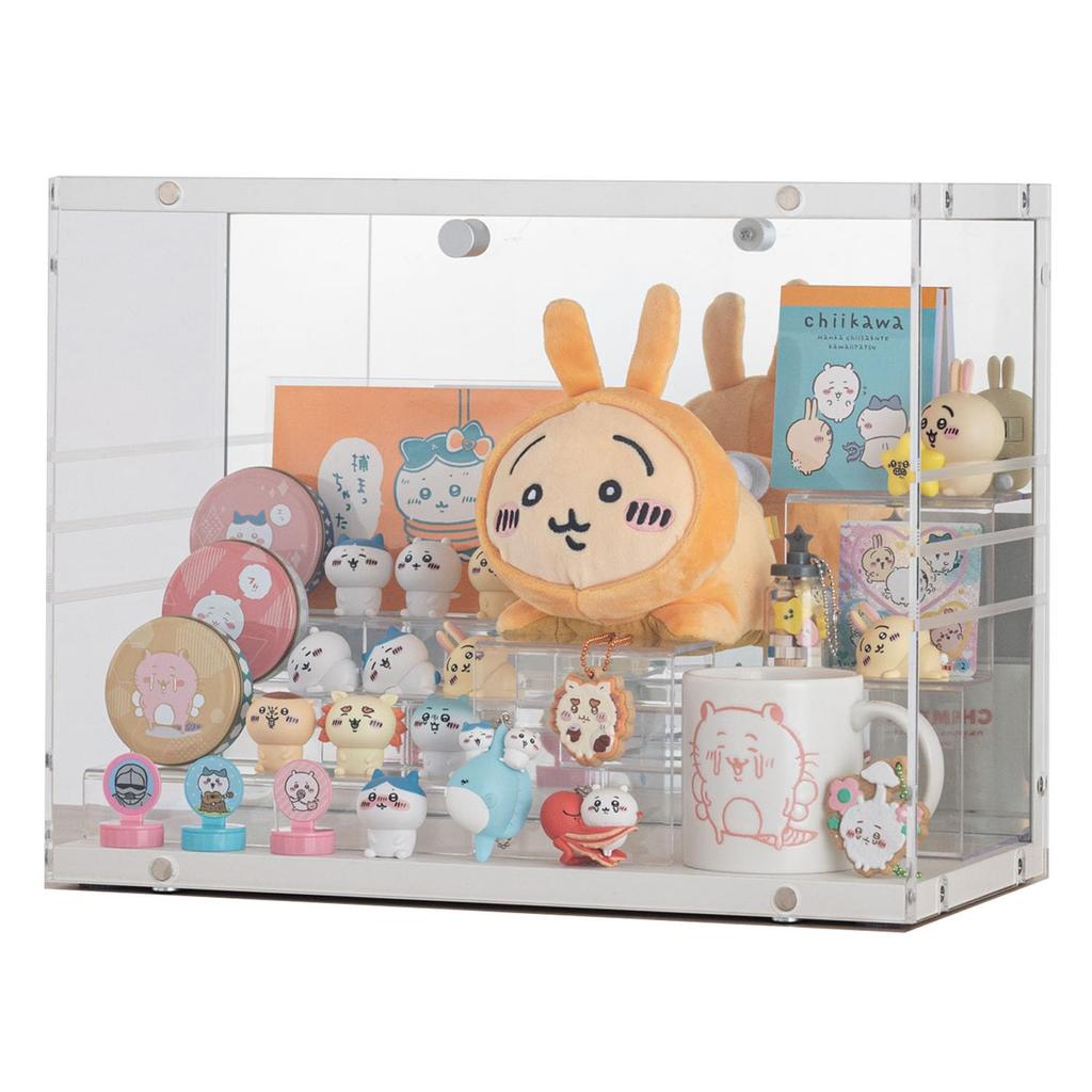 Doshisha Stackable Figure Case with Mirrored Back and Removable Doors for Easy Display and Wide x 20cm Deep x 30cm Steel Display Rack Photography,