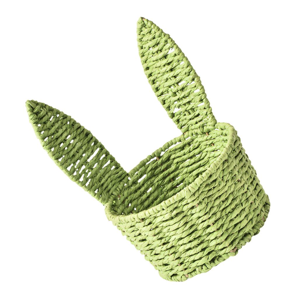 Decorative Rabbit Ears Paper Cord Flower Holder Easter Storage Basket Woven Container For Home Organization