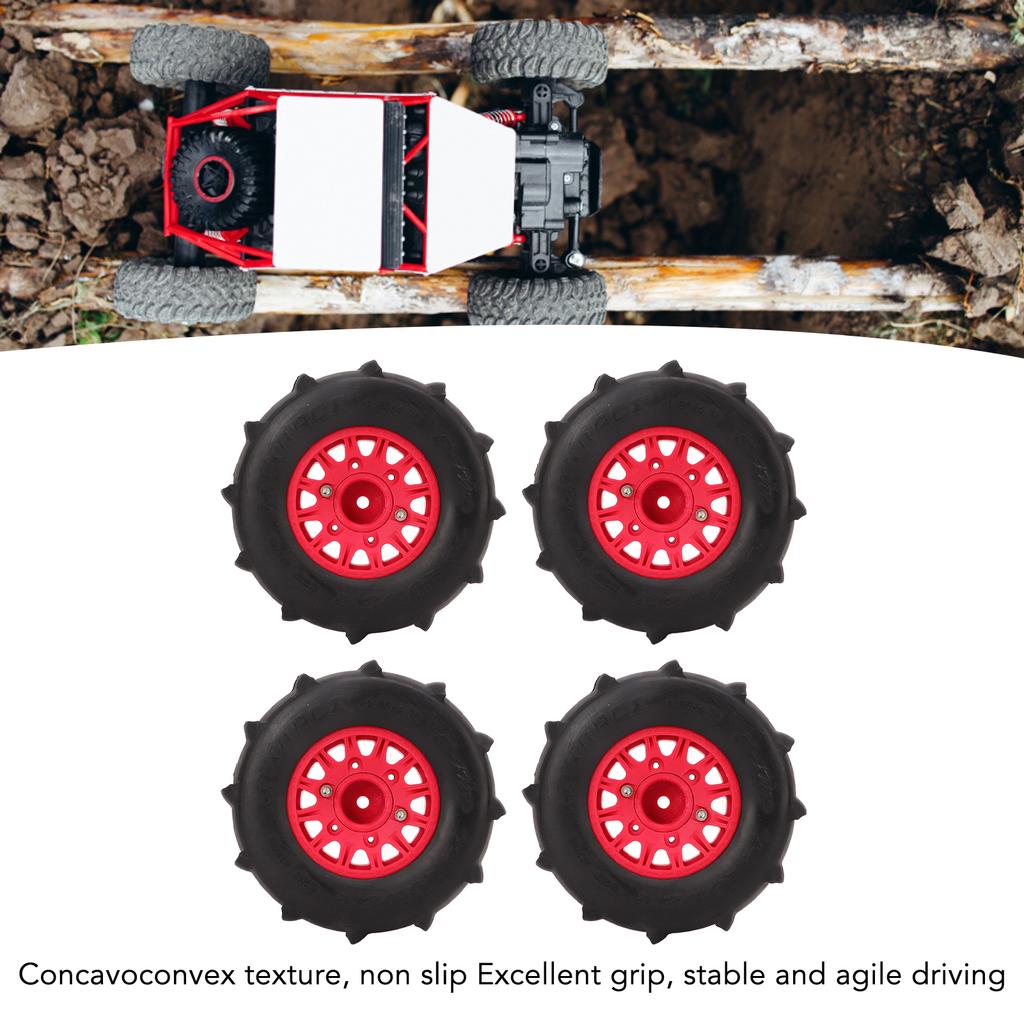 4 PCS RC Car Snow Wheels Tires Excellent Grip Thickened Weighted RC Car Accessories with 12mm 14mm 17mm Colligator