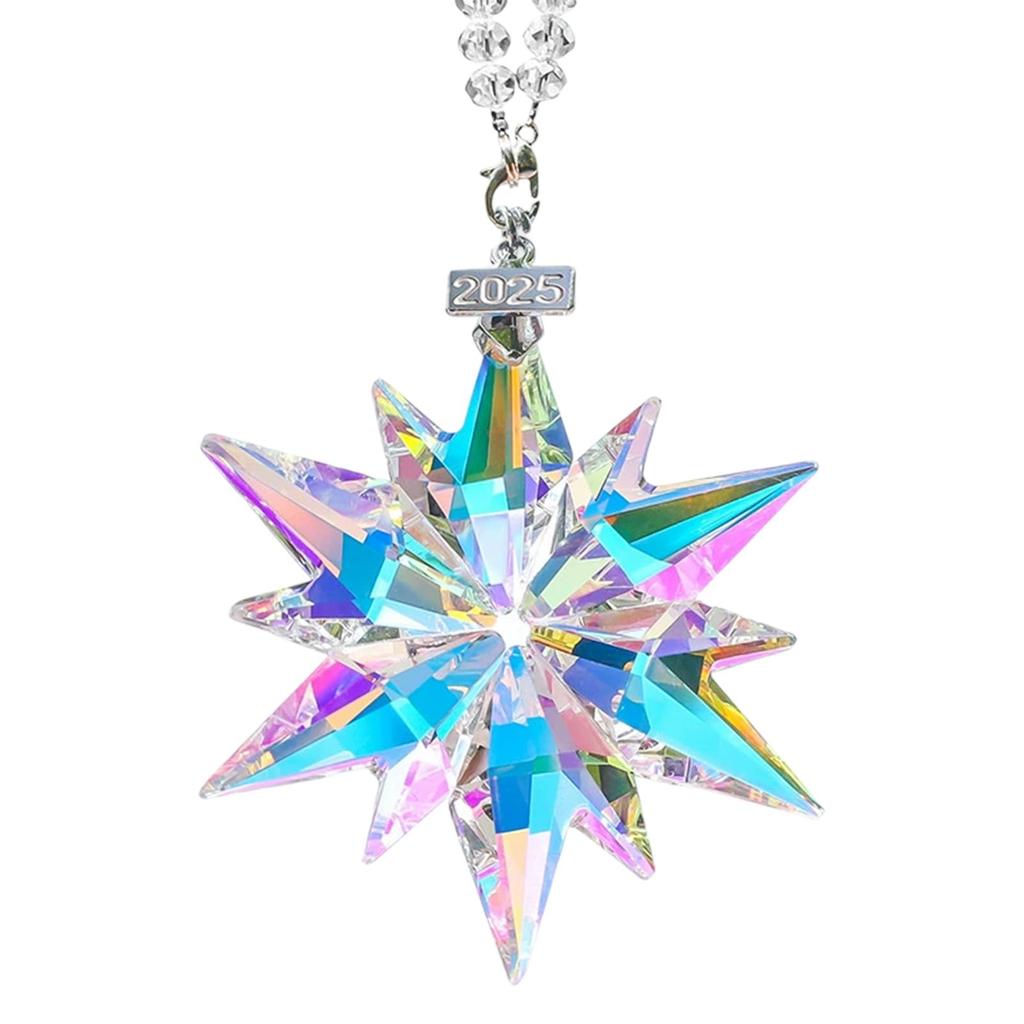 Crystal Snowflake Suncatcher Decorative Crystal Snowflake Star Pendant Suncatcher