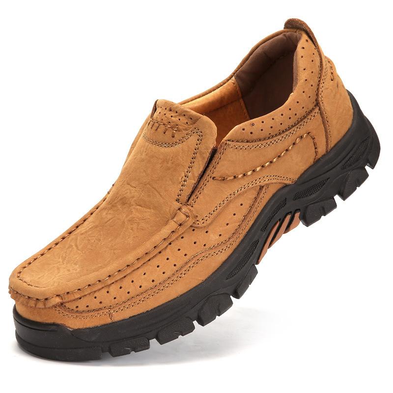 Men's Shoes Autumn and Winter New Genuine Leather Shoes Outdoor Matte Leather Sports Casual Platform Leather Shoes