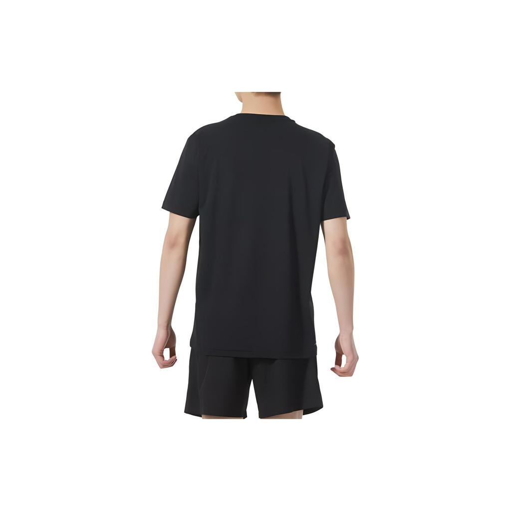 Li Ning Badminton Series Logo Print Quick-Dry Breathable Round Neck Short Sleeve T-Shirt Unisex Tops Black AHSU455-1