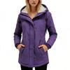 Womens Warm Mid-Length Hooded Cotton Blend Coat Winter Commute Office Wear