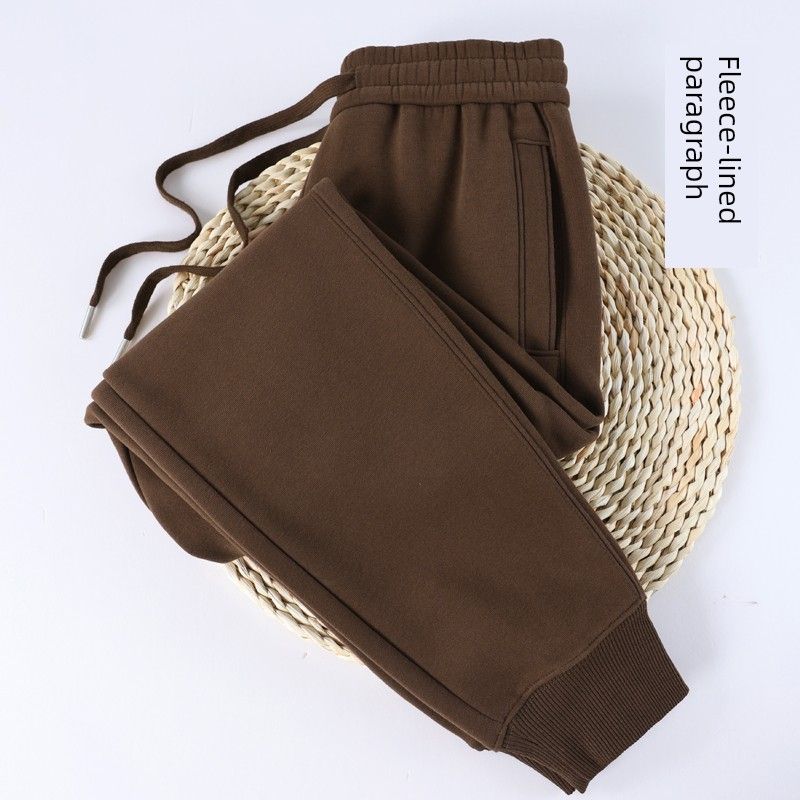 Royal Blue High Waist Winter Fleece-Lined Pure Cotton Sports Pants